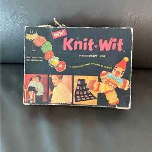Vintage New NIB Knit Wit Knitwit Unit CRochet Knitting Kit Needlecraft Kids.